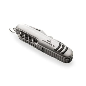 Canivete Personalizado Aço Inox 11 Funções SMCN-00320 Brinde Personalizado
