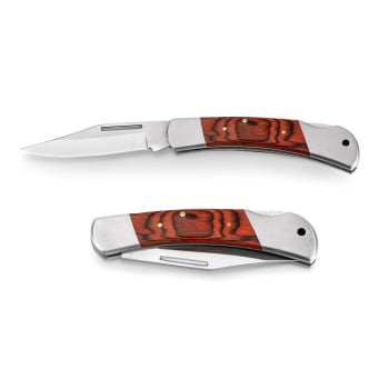 Canivete Personalizado Aço Inox e Madeira  SP94031 Brindes Personalizados