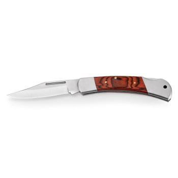 Canivete Personalizado Aço Inox e Madeira  SP94031 Brindes Personalizados