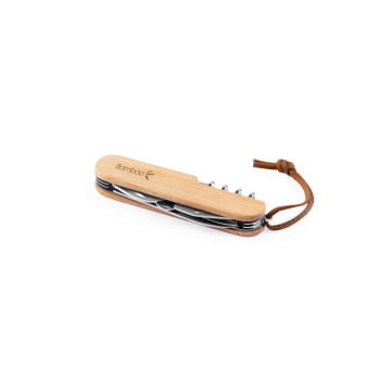 Canivete Personalizado Bambu e Aço Inox com 7 Funções SP94366 Brindes Personalizados