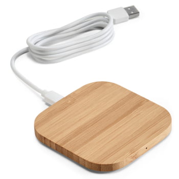 Carregador por Indução Personalizado Bambu Sustentável SP57910 Brinde Personalizado