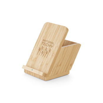 Carregador por Indução Personalizado Bambu Sustentável SP57940 Brindes Personalizados
