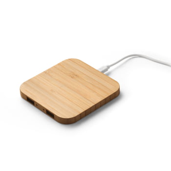 Carregador por Indução Personalizado Bambu Sustentável SP97123 Brindes Personalizados