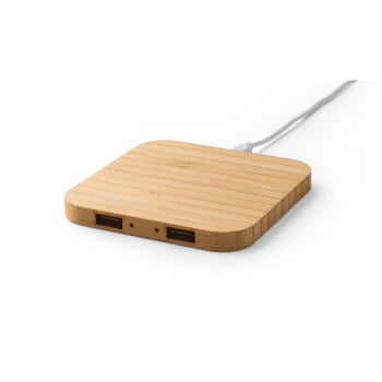 Carregador por Indução Personalizado Bambu Sustentável SP97123 Brindes Personalizados