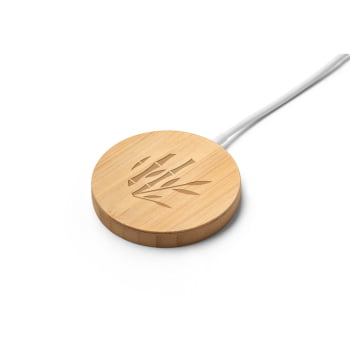 Carregador por Indução Personalizado Bambu Sustentável SP97128 Brinde Personalizado