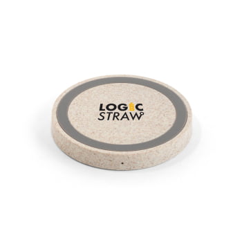 Carregador por Indução Personalizado Fibra de Palha de Trigo Sustentável SP57929 Brindes Personalizados