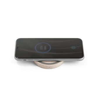 Carregador por Indução Personalizado Fibra de Palha de Trigo Sustentável SP57929 Brindes Personalizados