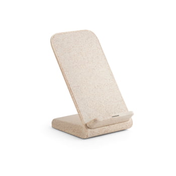 Carregador por Indução Personalizado Fibra de Palha de Trigo Sustentável SP57932 Brinde Personalizado