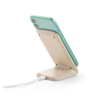 Carregador por Indução Personalizado Fibra de Palha de Trigo Sustentável SP57932 Brinde Personalizado