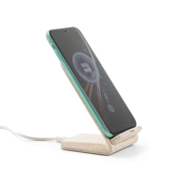 Carregador por Indução Personalizado Fibra de Palha de Trigo Sustentável SP57932 Brinde Personalizado