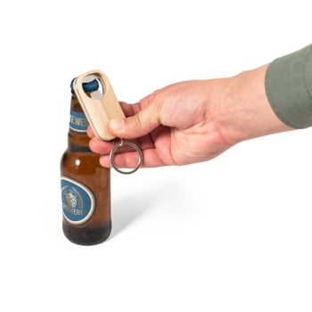 Abridor de Garrafas Personalizado Aço Inox e Bambu SP95081 Brindes Personalizados