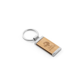 Chaveiro Personalizado Bambu e Metal SP95070  Brindes Personalizados
