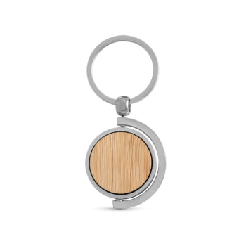 Chaveiro Personalizado Bambu e Metal SP95071  Brinde Personalizado