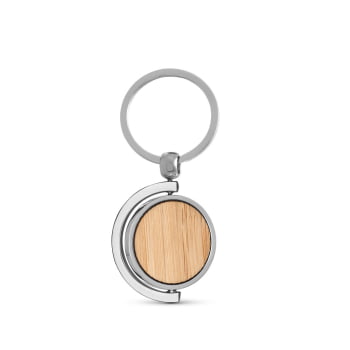 Chaveiro Personalizado Bambu e Metal SP95071  Brinde Personalizado