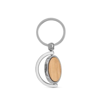 Chaveiro Personalizado Bambu e Metal SP95071  Brinde Personalizado