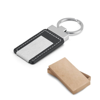 Chaveiro Personalizado Couro Sintético e Metal SP93156  Brinde Personalizado