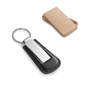 Chaveiro Personalizado Couro Sintético e Metal SP93171  Brindes Personalizados