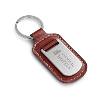Chaveiro Personalizado Couro Sintético e Metal SP93172  Brindes Personalizados