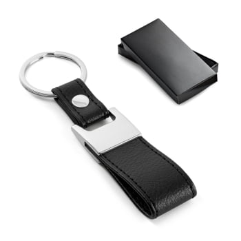 Chaveiro Personalizado Couro Sintético e Metal SP93353  Brinde Personalizado