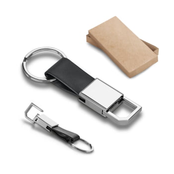 Chaveiro Personalizado Couro Sintético e Metal SP93363  Brinde Personalizado