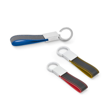 Chaveiro Personalizado Couro Sintético e Metal SP93370  Brindes Personalizados