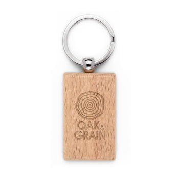 Chaveiro Personalizado Madeira de Faia SP95091 Brindes Personalizados