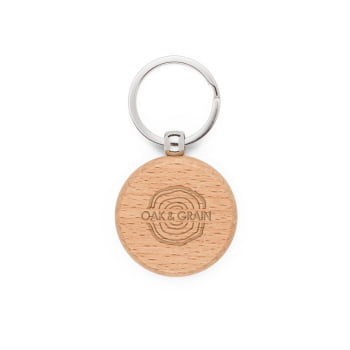 Chaveiro Personalizado Madeira de Faia SP95094 Brindes Personalizados