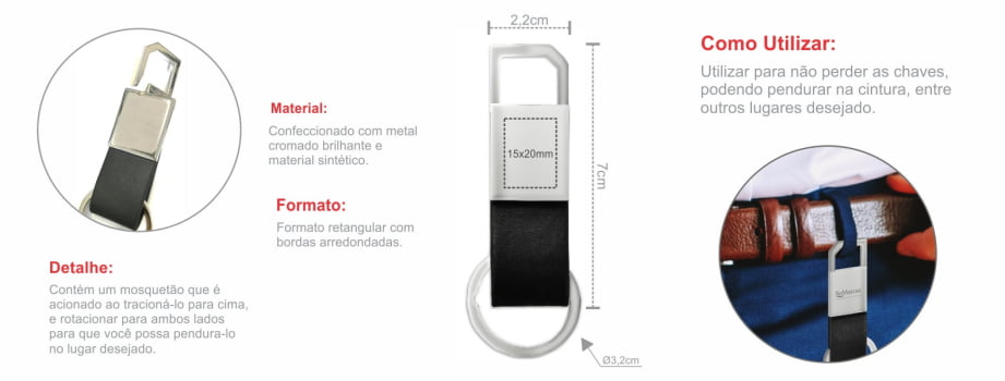 Chaveiro Personalizado Metal SMCH-00321-900 Brinde Personalizado