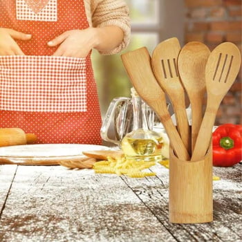 Conjunto de Utensílios Personalizado Bambu 5 Peças SMPU-00253 Brinde Personalizado