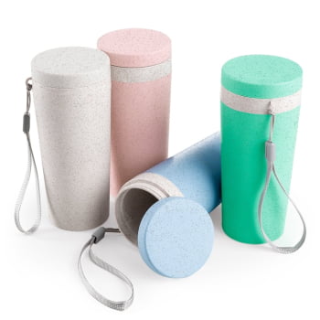 Copo Sustentável Personalizado Fibra de Bambu 350 ML X03006B Brinde Personalizado