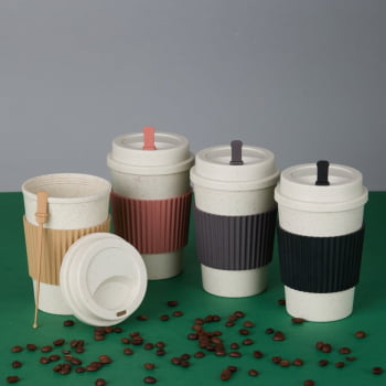 Copo Sustentável Personalizado Fibra de Trigo 450 ML X03699 Brinde Personalizado