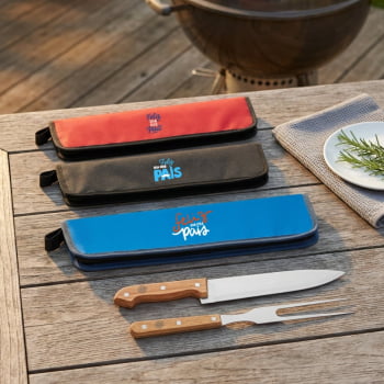Brinde Presente dia dos Pais Kit Churrasco Personalizado 2 Peças SP94138-PAI Estojo