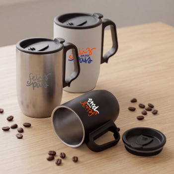 Brinde Presente Dia dos Pais Personalizado Caneca Aço Inox 350 ML ASICA8200 