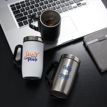 Brinde Presente Dia dos Pais Personalizado Caneca Inox 250 ml com Tampa