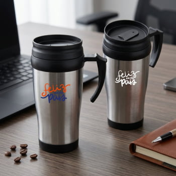 Brinde Presente Dia dos Pais Personalizado Caneca Inox 400 ML X03889 