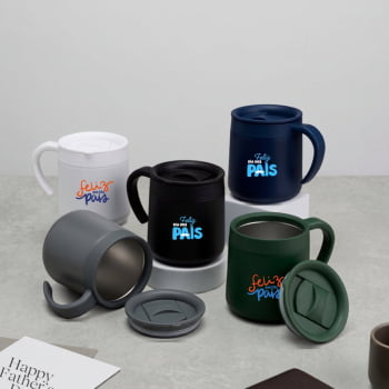 Brinde Presente Dia dos Pais Personalizado Caneca Térmica Inox 350 ML X18912 