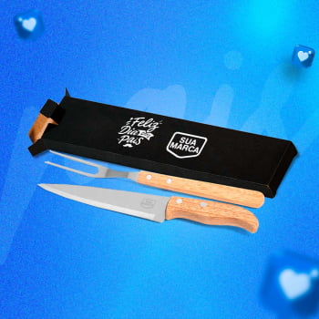 Brinde Presente Dia dos Pais Personalizado Facas e Garfo em Madeira SMKF-90406-PAI Brinde Presente Dia dos Pais Personalizado Facas e Garfo em Madeira SMKF-90406-PAI