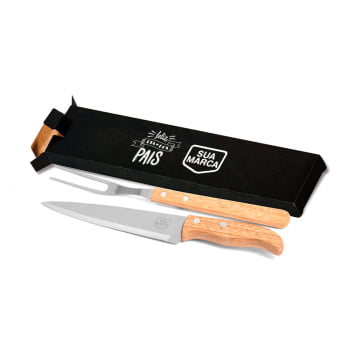 Brinde Presente Dia dos Pais Personalizado Facas e Garfo em Madeira SMKF-90406-PAI Brinde Presente Dia dos Pais Personalizado Facas e Garfo em Madeira SMKF-90406-PAI