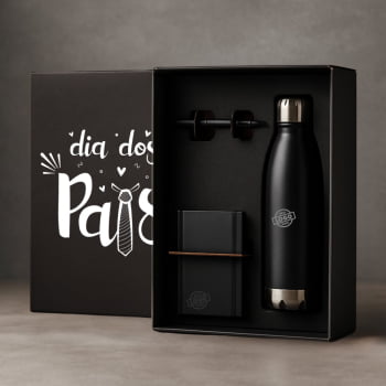 Brinde Presente Dia dos Pais Personalizado Kit Caderno e Acessórios 3 Peças SMKT-9047B-PAI