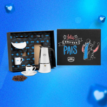 Brinde Presente Dia dos Pais Personalizado Kit Café Cafeteira Italiana SMKT-90570-PAI