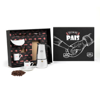 Brinde Presente Dia dos Pais Personalizado Kit Café Cafeteira Italiana SMKT-90570-PAI Brinde Presente Dia dos Pais Personalizado Kit Café Cafeteira Italiana SMKT-90570-PAI