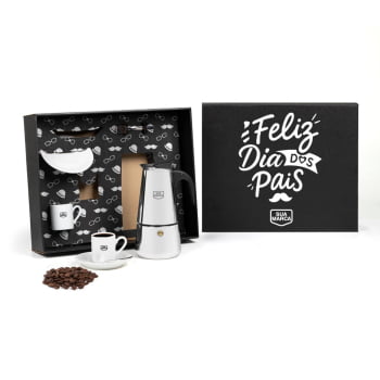 Brinde Presente Dia dos Pais Personalizado Kit Café Cafeteira Italiana SMKT-90570-PAI