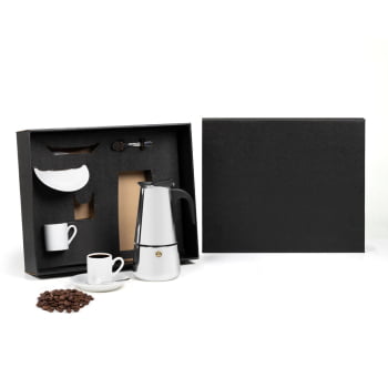Brinde Presente Dia dos Pais Personalizado Kit Café Cafeteira Italiana SMKT-90570-PAI