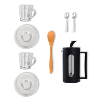 Brinde Presente Dia dos Pais Personalizado Kit Café Cafeteira Prensa Francesa SMKT-90574-PAI