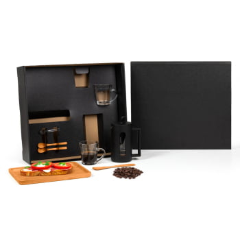 Brinde Presente Dia dos Pais Personalizado Kit Café Cafeteira Prensa Francesa SMKT-90576-PAI