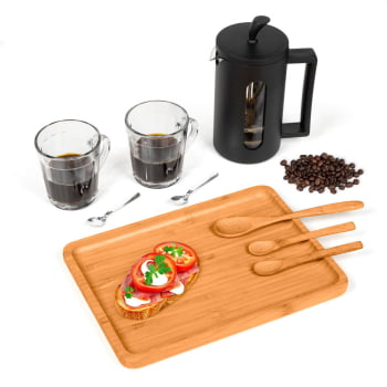 Brinde Presente Dia dos Pais Personalizado Kit Café Cafeteira Prensa Francesa SMKT-90576-PAI
