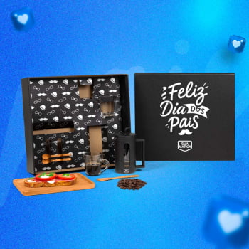 Brinde Presente Dia dos Pais Personalizado Kit Café Cafeteira Prensa Francesa SMKT-90576-PAI