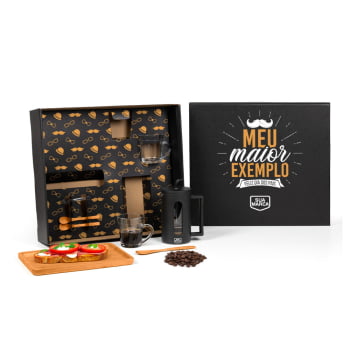 Brinde Presente Dia dos Pais Personalizado Kit Café Cafeteira Prensa Francesa SMKT-90576-PAI Brinde Presente Dia dos Pais Personalizado Kit Café Cafeteira Prensa Francesa SMKT-90576-PAI