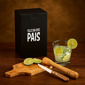 Brinde Presente Dia dos Pais Personalizado  Kit Caipirinha Personalizada 4 Peças SMKC-00253-PAI