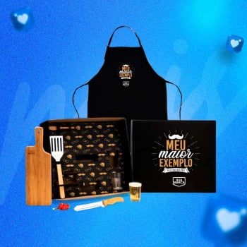 Brinde Presente Dia dos Pais Personalizado Kit Churrasco Avental e Caneca SMKT-90518-PAI